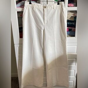 NWT Lilly Pulitzer Elegant White Wide-Leg Trousers Colletti Cocount. HEMMED 30.5